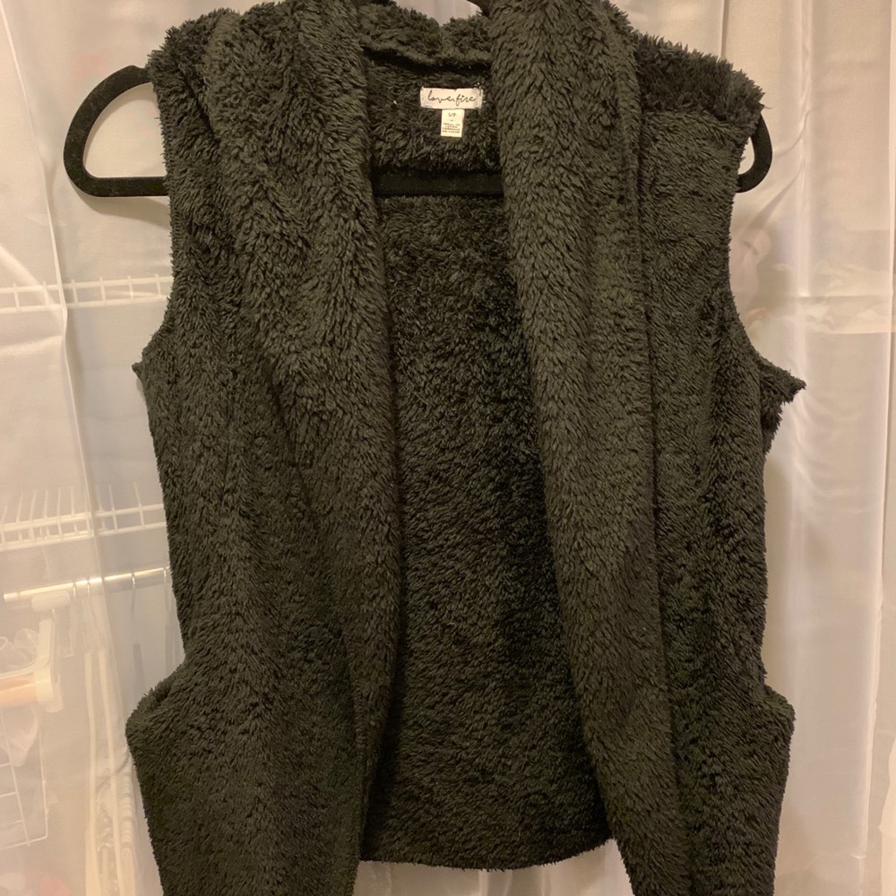 Fuzzy black vest